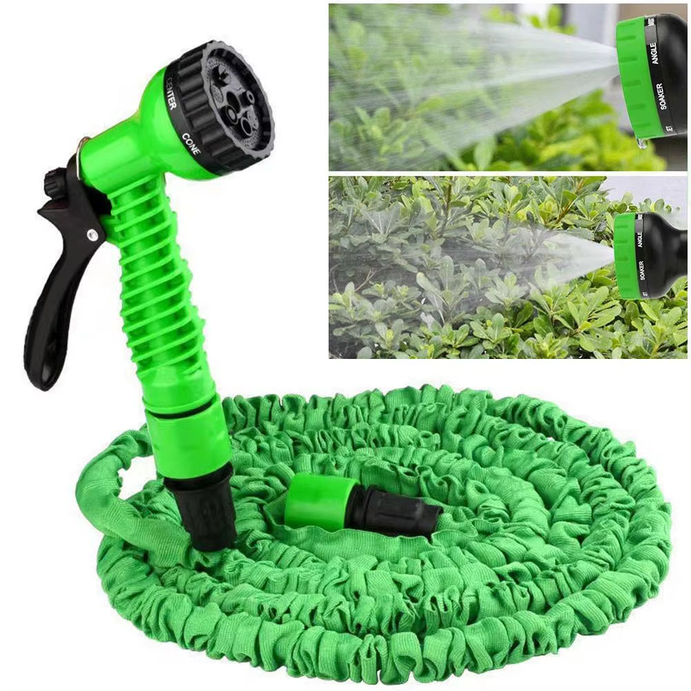 Hydroblaster™ 7-Function Water Gun with Expandable Magic Hose – High-Pressure Spray for Car Wash, Garden & More