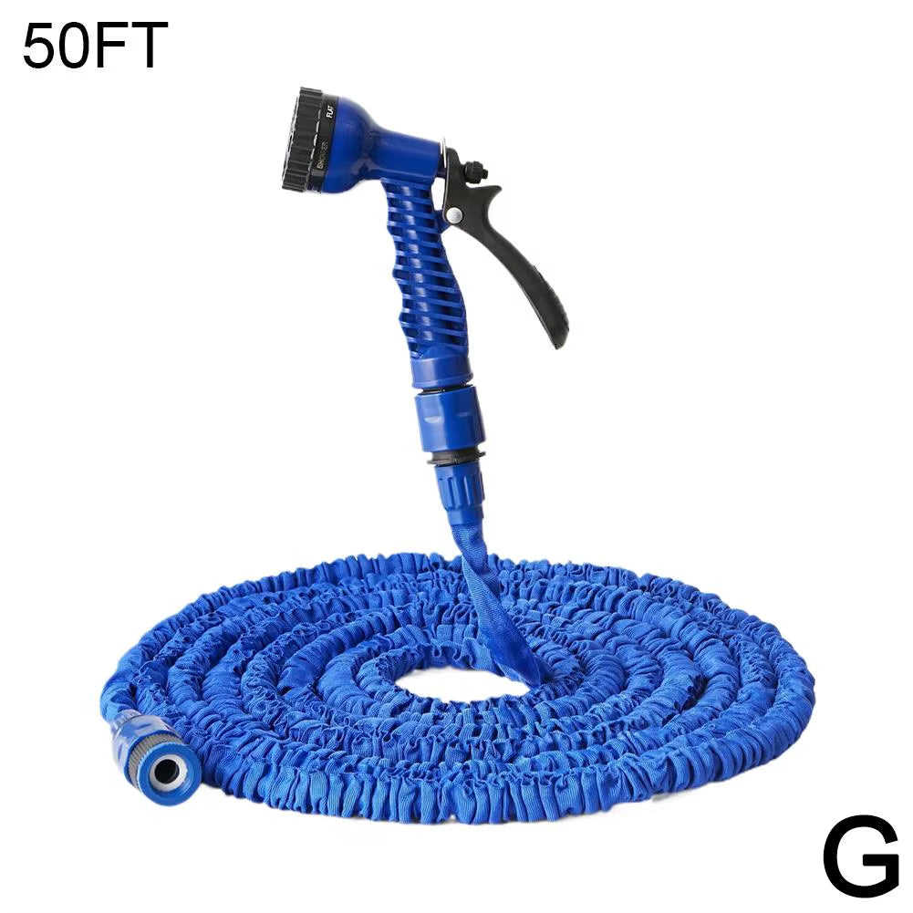 Hydroblaster™ 7-Function Water Gun with Expandable Magic Hose – High-Pressure Spray for Car Wash, Garden & More