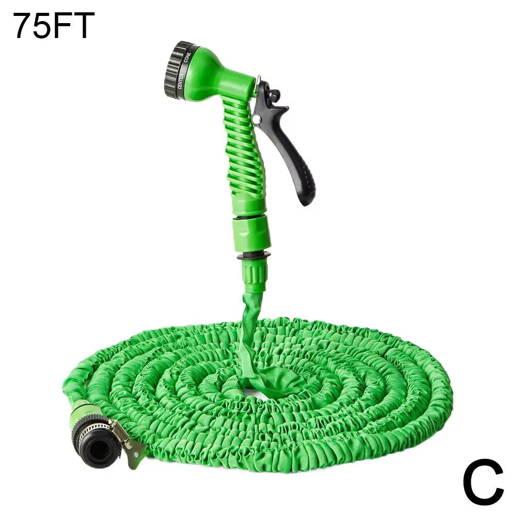 Hydroblaster™ 7-Function Water Gun with Expandable Magic Hose – High-Pressure Spray for Car Wash, Garden & More