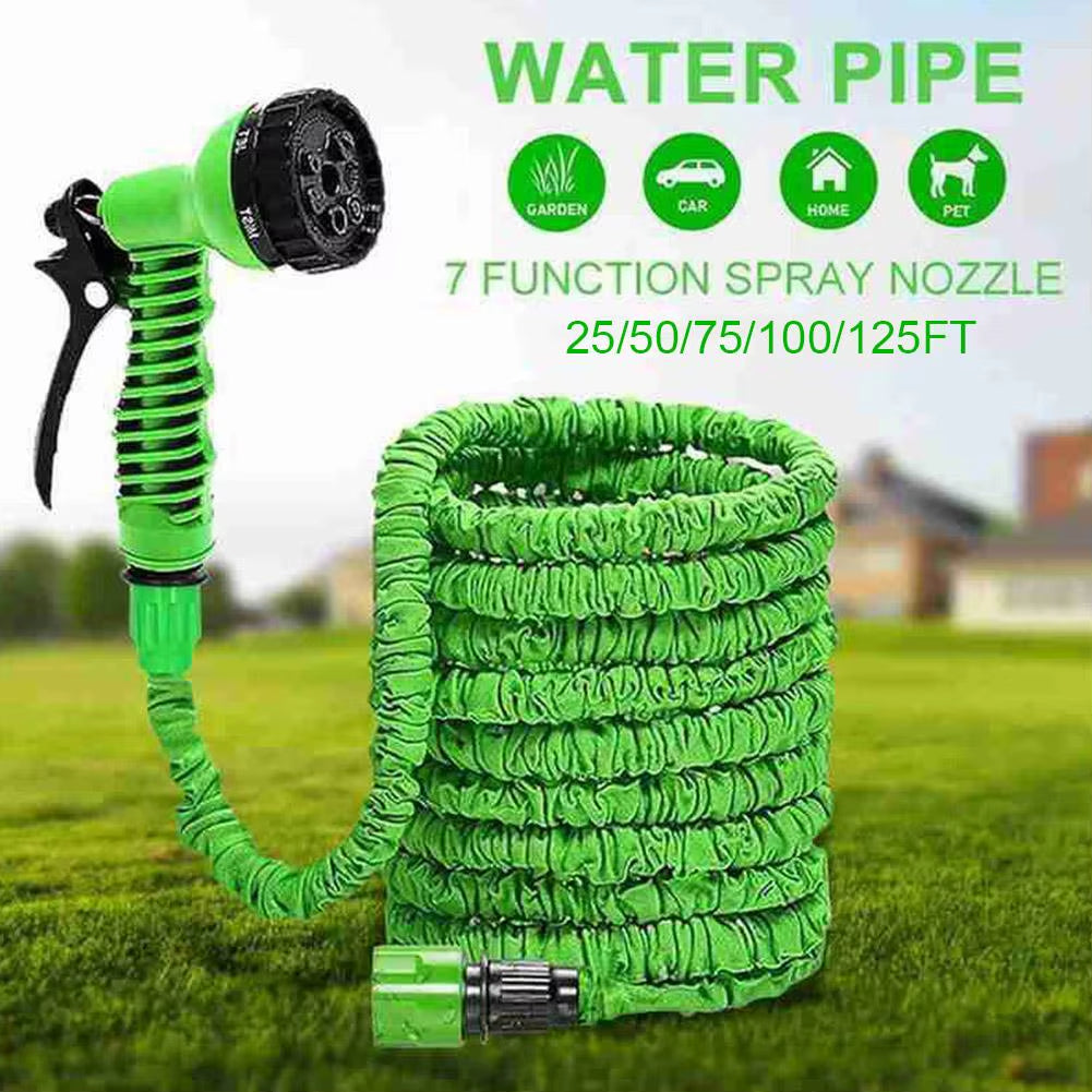 Hydroblaster™ 7-Function Water Gun with Expandable Magic Hose – High-Pressure Spray for Car Wash, Garden & More