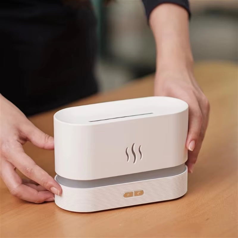 Kinscoter Flameglow™ Aroma Diffuser – Ultrasonic Cool Mist Humidifier & Essential Oil Lamp in One